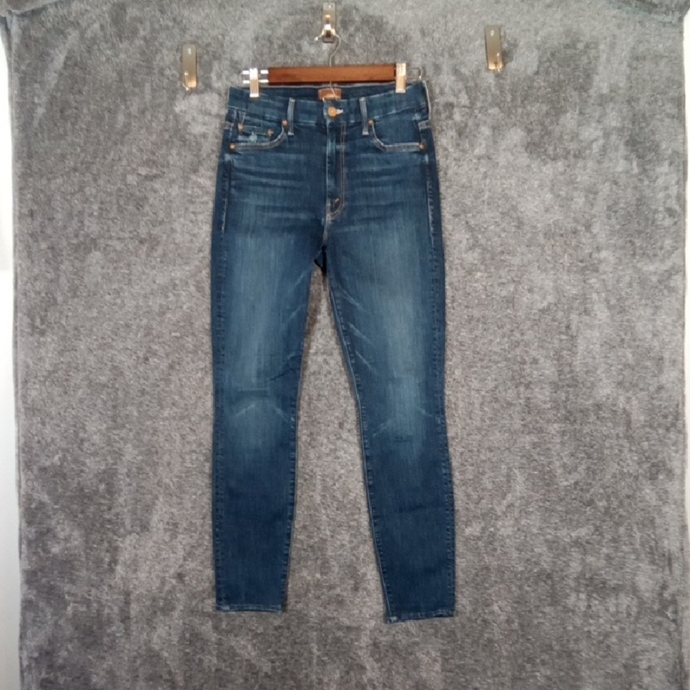 MOTHER The High Waisted Looker Washed Teamed Up Skinny Womens 28
